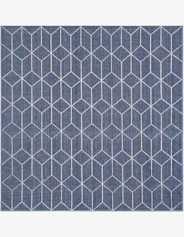7' 10 x 7' 10 Easy-Clean Trellis Indoor / Outdoor Square Rug