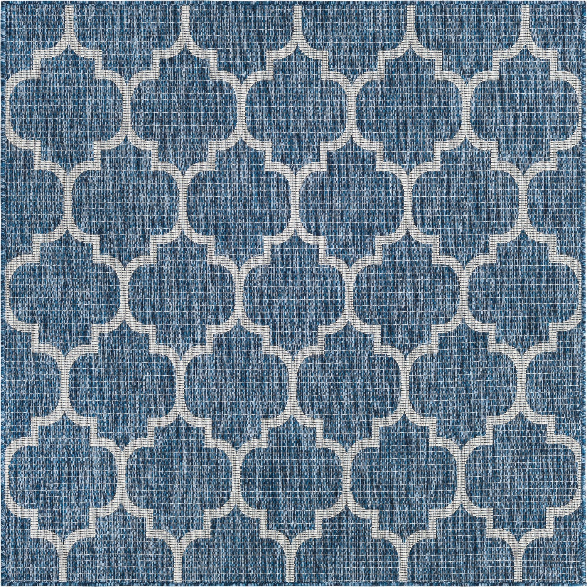 5' 3 x 5' 3  Washable Trellis Indoor / Outdoor Square Rug