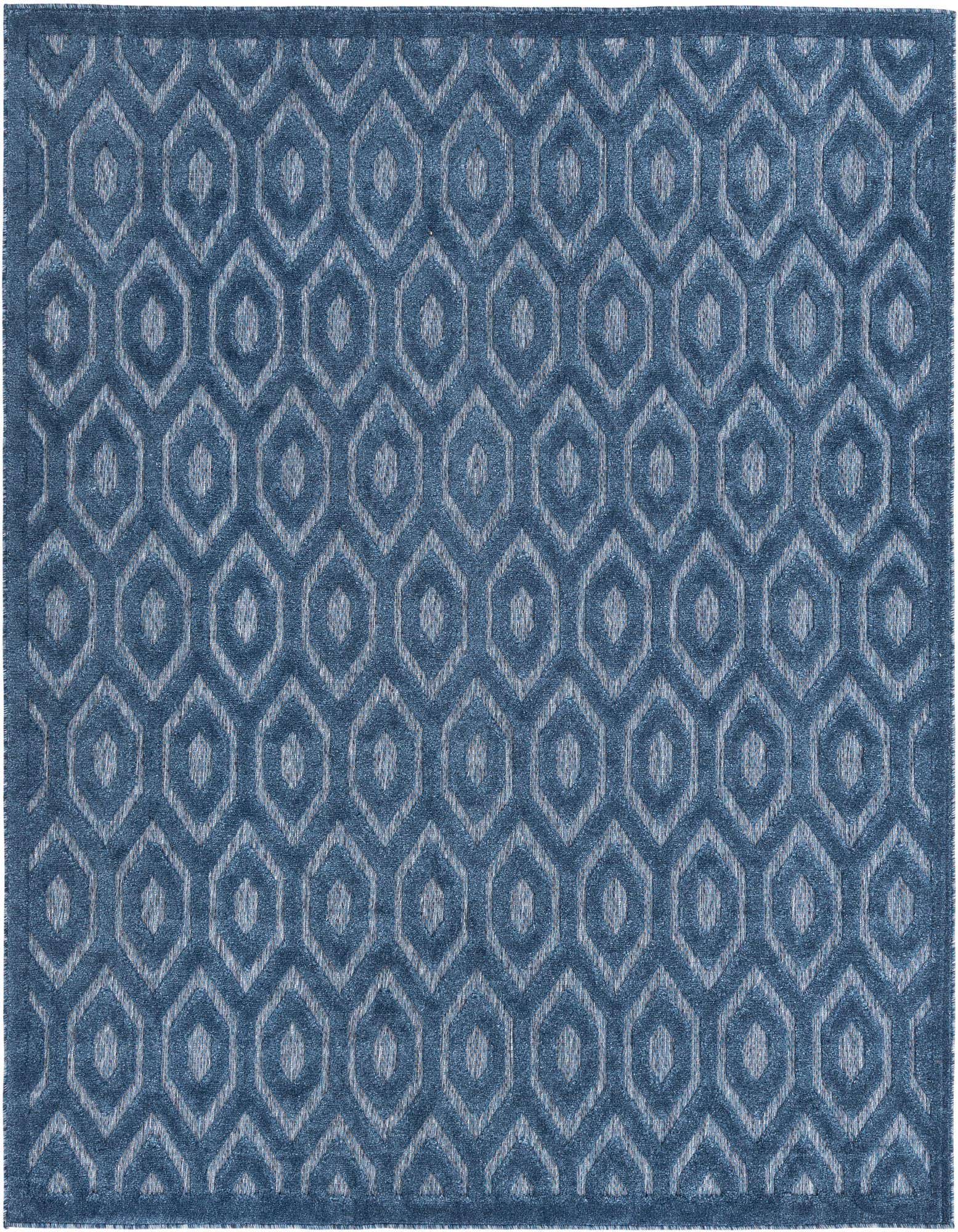 7' 10 x 7' 10 Easy-Clean Trellis Textured Indoor / Outdoor Square Rug