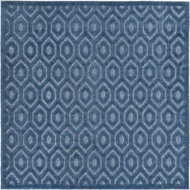 Detail image of 7' 10 x 7' 10 Easy-Clean Trellis Textured Indoor / Outdoor Square Rug