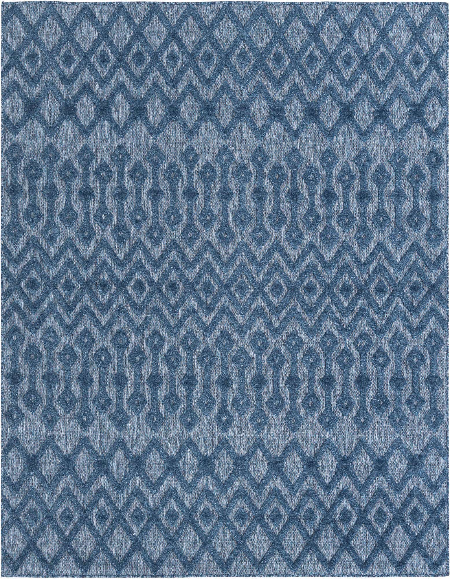 7' 10 x 7' 10 Easy-Clean Trellis Textured Indoor / Outdoor Square Rug