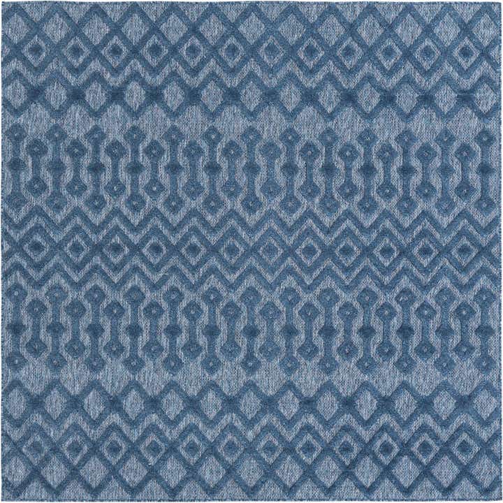 7' 10 x 7' 10 Easy-Clean Trellis Textured Indoor / Outdoor Square Rug