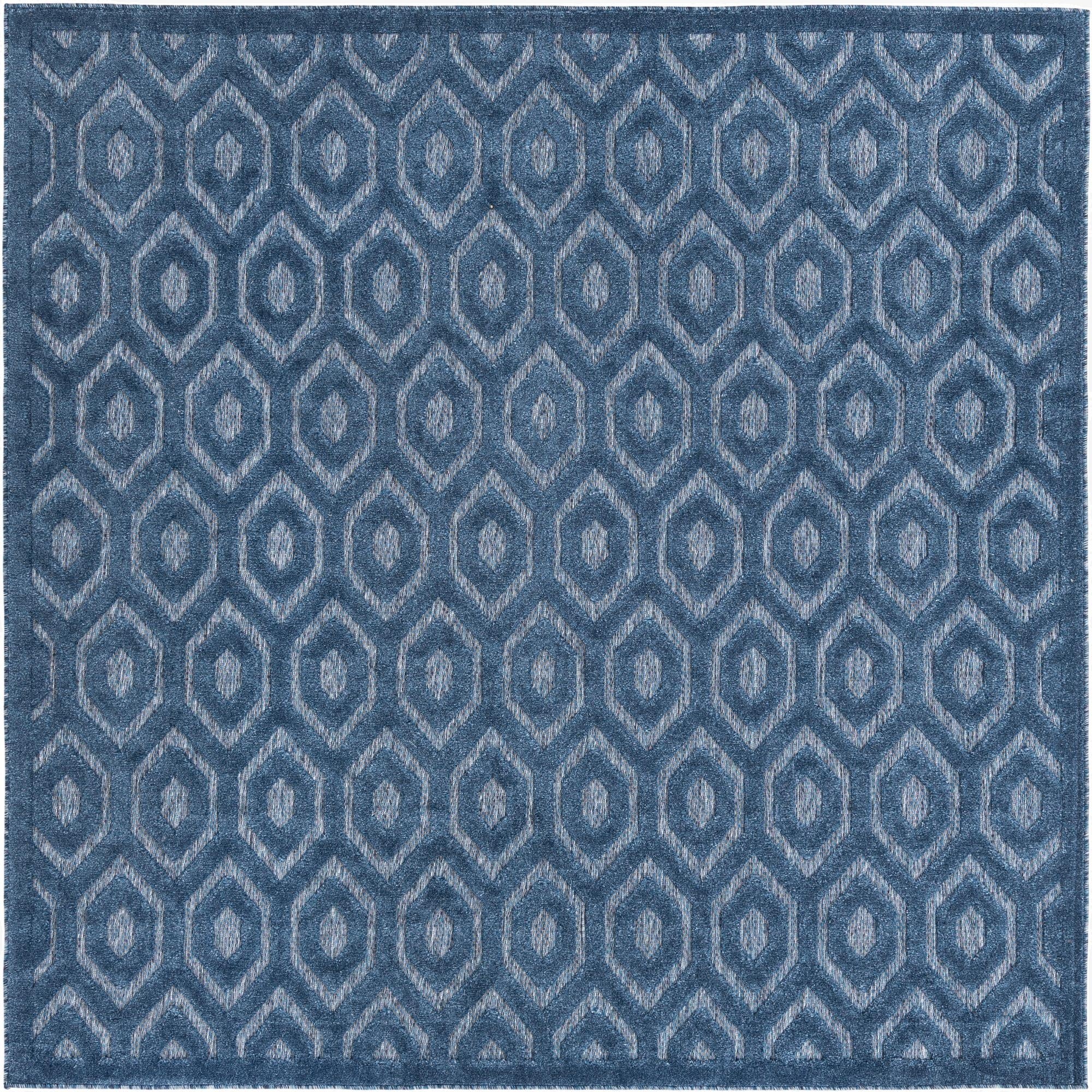 7' 10 x 7' 10  Washable Trellis Textured Indoor / Outdoor Square Rug