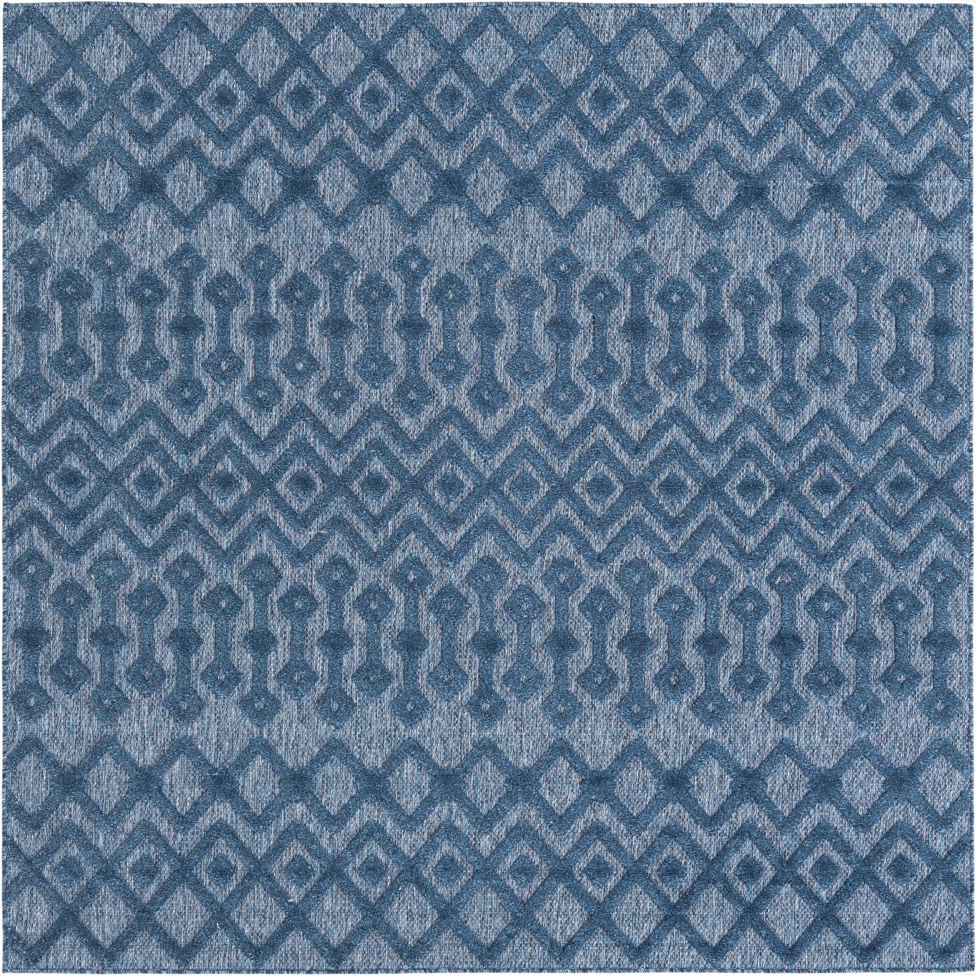 Primary image 7' 10 x 7' 10  Washable Trellis Textured Indoor / Outdoor Square Rug