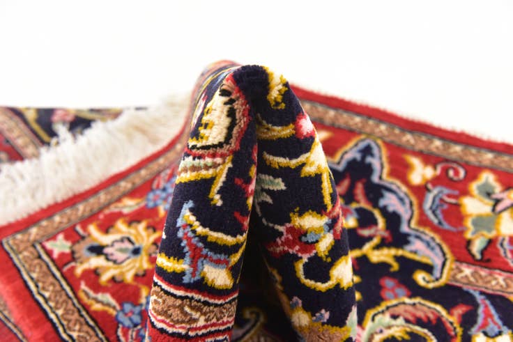 Detail image of 3' 3 x 3' 5 Hand Knotted Qom Persian Wool Square Rug