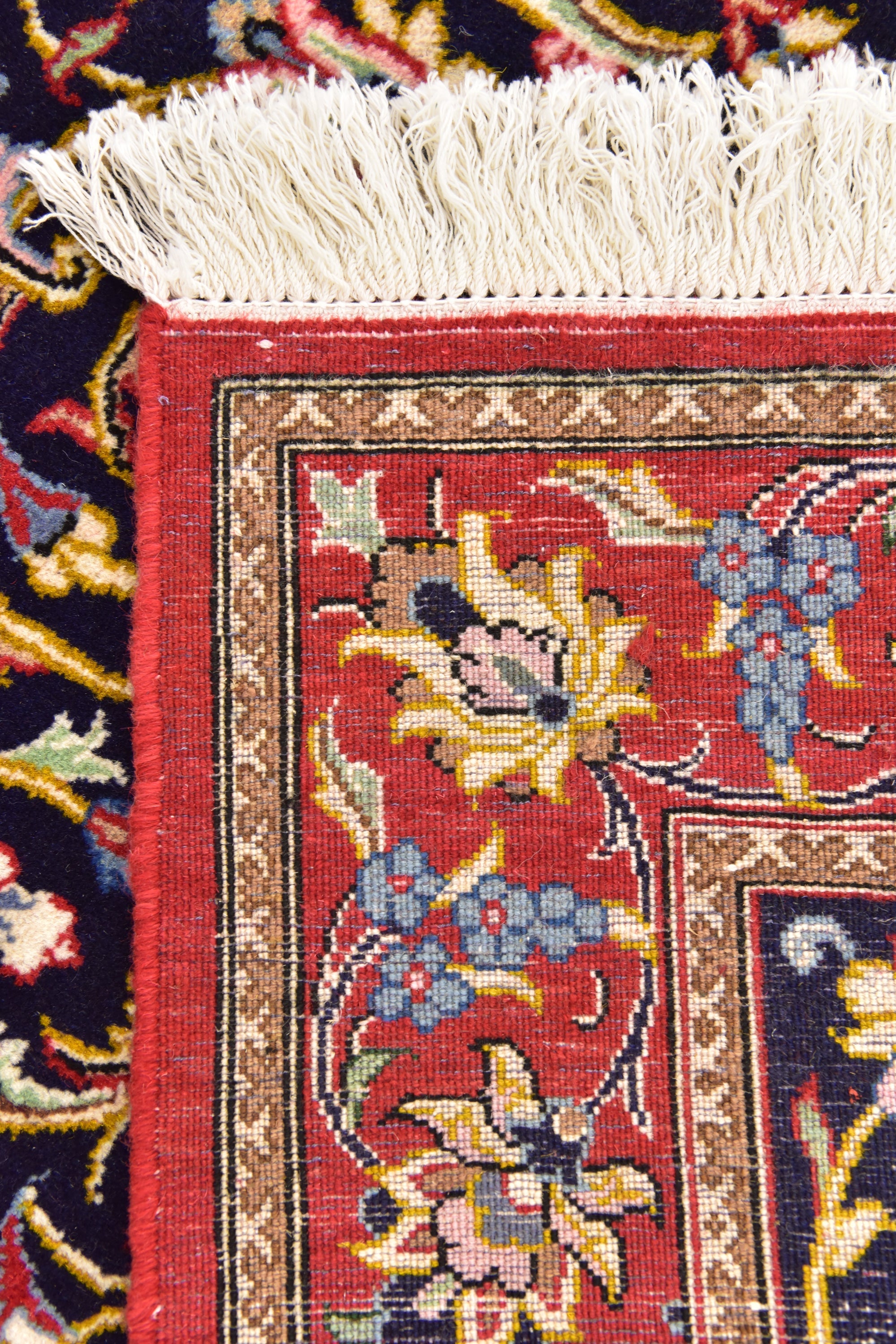 3' 3 x 3' 5 Hand Knotted Qom Persian Wool Square Rug