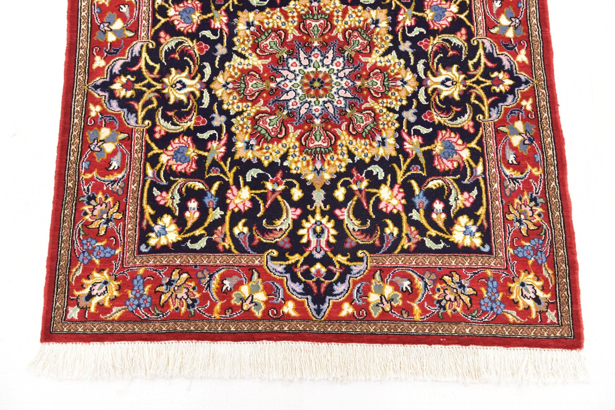 3' 3 x 3' 5 Hand Knotted Qom Persian Wool Square Rug
