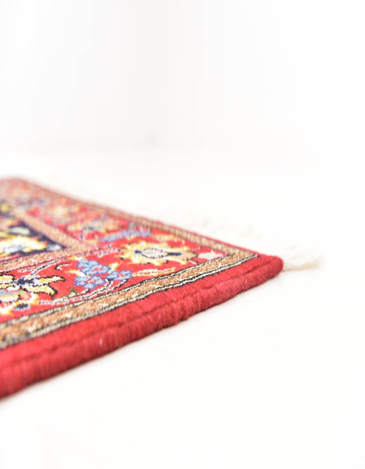 Detail image of 3' 3 x 3' 5 Hand Knotted Qom Persian Wool Square Rug