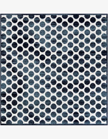 Navy Blue Easy-Clean Sabrina Soto Indoor / Outdoor Square Rug