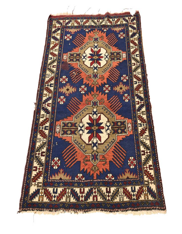 Detail image of 3' 8 x 4' 9 Hand Knotted Shirvan Persian Wool Square Rug