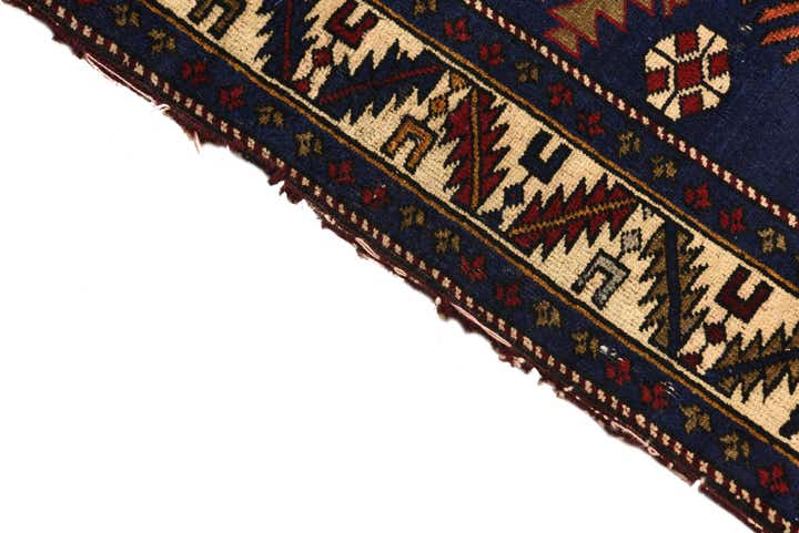 3' 8 x 4' 9 Hand Knotted Shirvan Persian Wool Square Rug