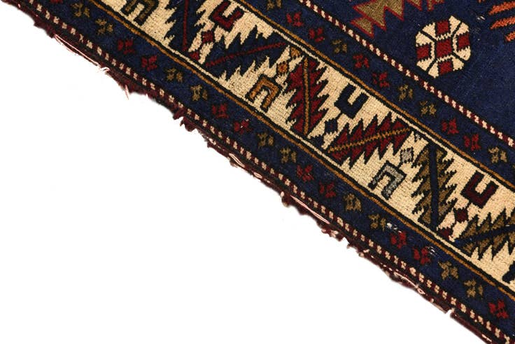 Detail image of 3' 8 x 4' 9 Hand Knotted Shirvan Persian Wool Square Rug