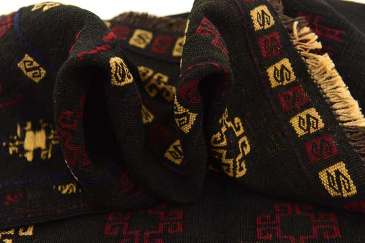 3' 10 x 4' Hand Knotted Sumak Wool Square Rug