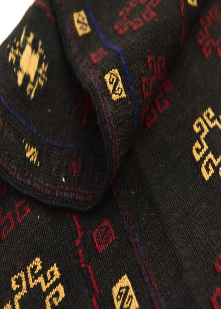 3' 10 x 4' Hand Knotted Sumak Wool Square Rug