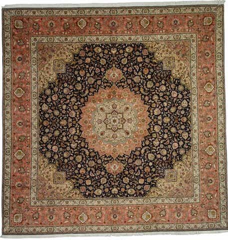 12' 10 x 12' 11 Hand Knotted Tabriz Persian Square Rug