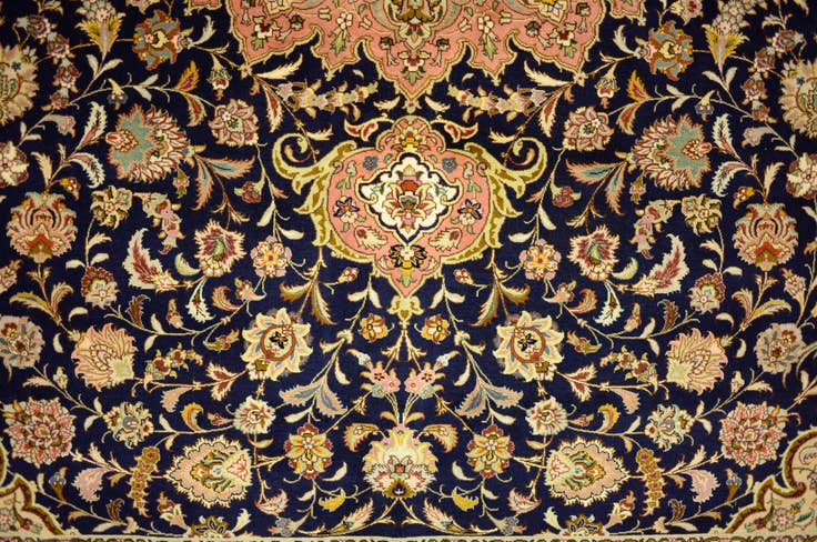 Detail image of 12' 10 x 12' 11 Hand Knotted Tabriz Persian Square Rug