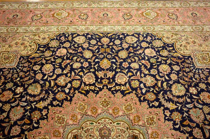 12' 10 x 12' 11 Hand Knotted Tabriz Persian Square Rug