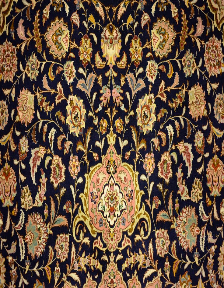 Detail image of 12' 10 x 12' 11 Hand Knotted Tabriz Persian Square Rug