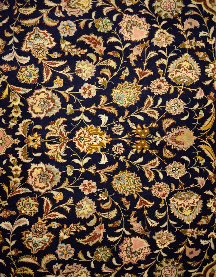 Detail image of 12' 10 x 12' 11 Hand Knotted Tabriz Persian Square Rug