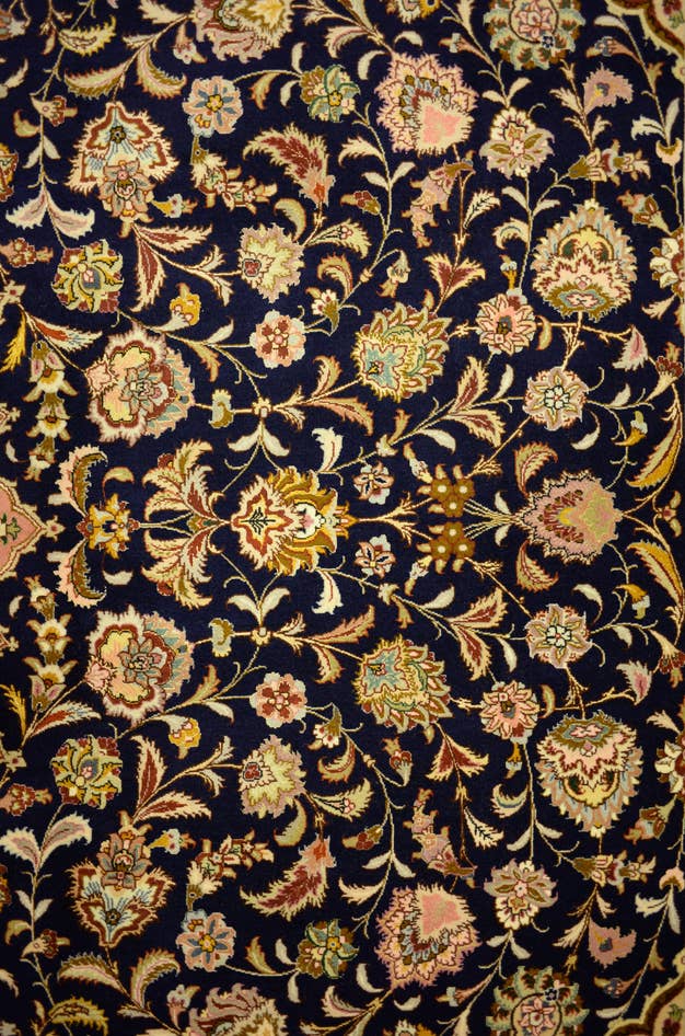 Detail image of 12' 10 x 12' 11 Hand Knotted Tabriz Persian Square Rug