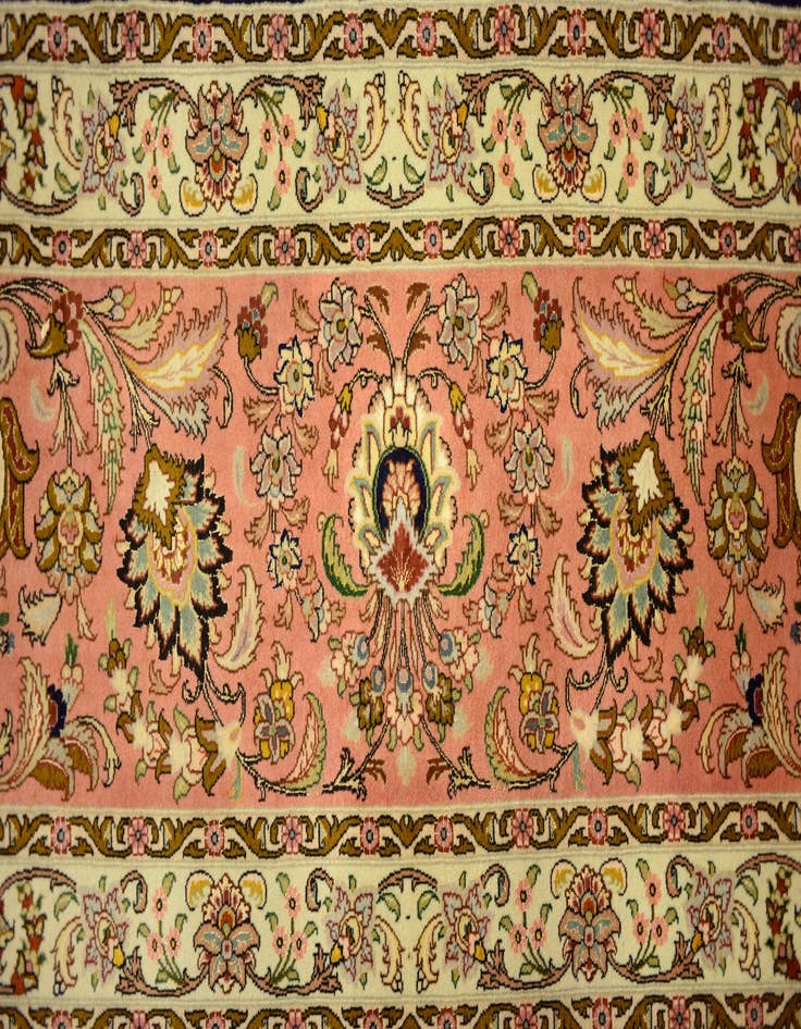 Detail image of 12' 10 x 12' 11 Hand Knotted Tabriz Persian Square Rug