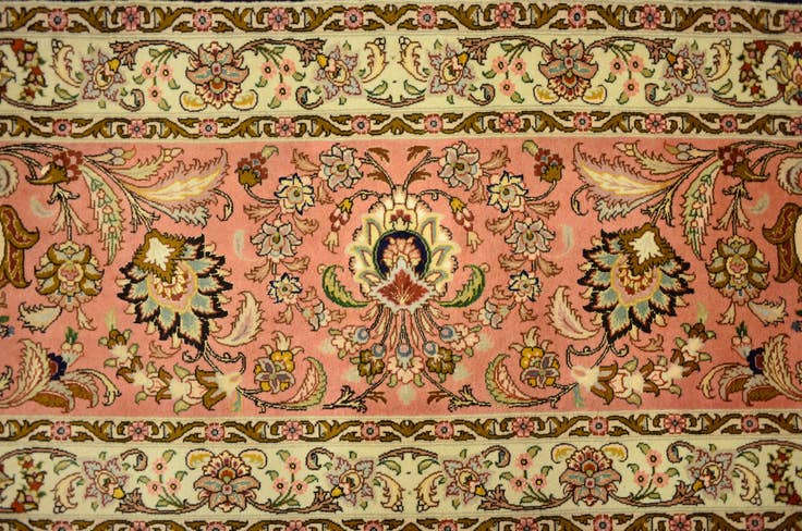 Detail image of 12' 10 x 12' 11 Hand Knotted Tabriz Persian Square Rug