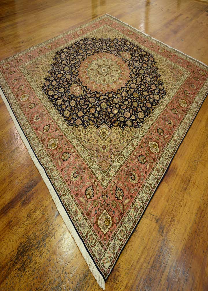 12' 10 x 12' 11 Hand Knotted Tabriz Persian Square Rug