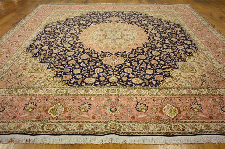 12' 10 x 12' 11 Hand Knotted Tabriz Persian Square Rug