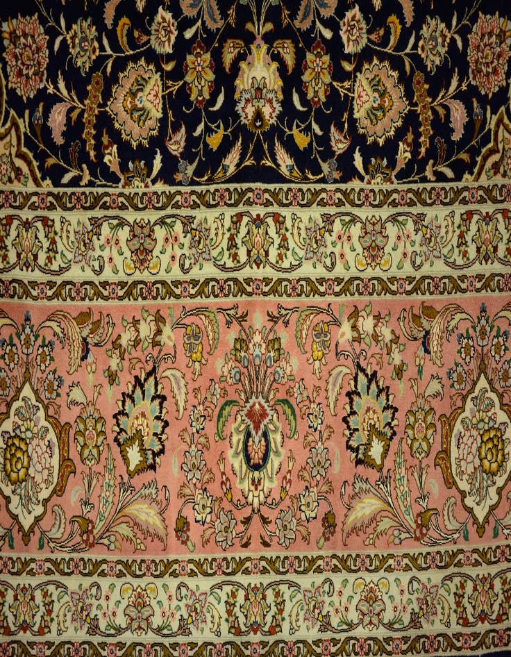 Detail image of 12' 10 x 12' 11 Hand Knotted Tabriz Persian Square Rug