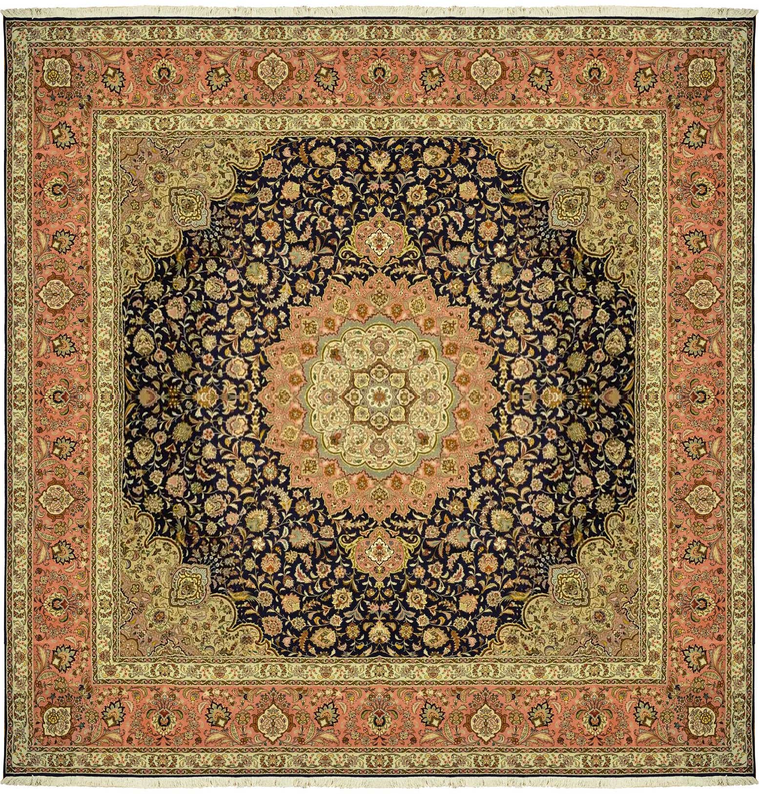 12' 10 x 12' 11 Hand Knotted Tabriz Persian Square Rug