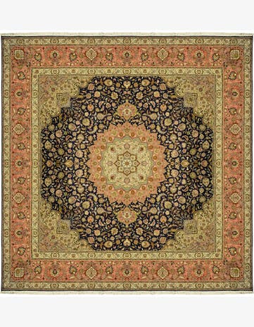 12' 10 x 12' 11 Hand Knotted Tabriz Persian Square Rug
