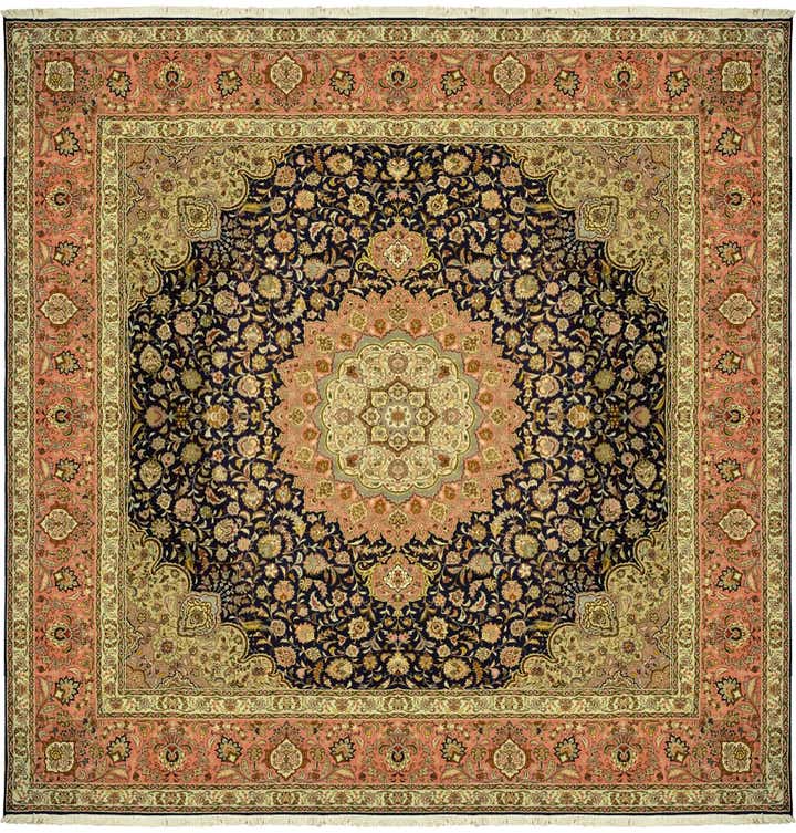 12' 10 x 12' 11 Hand Knotted Tabriz Persian Square Rug