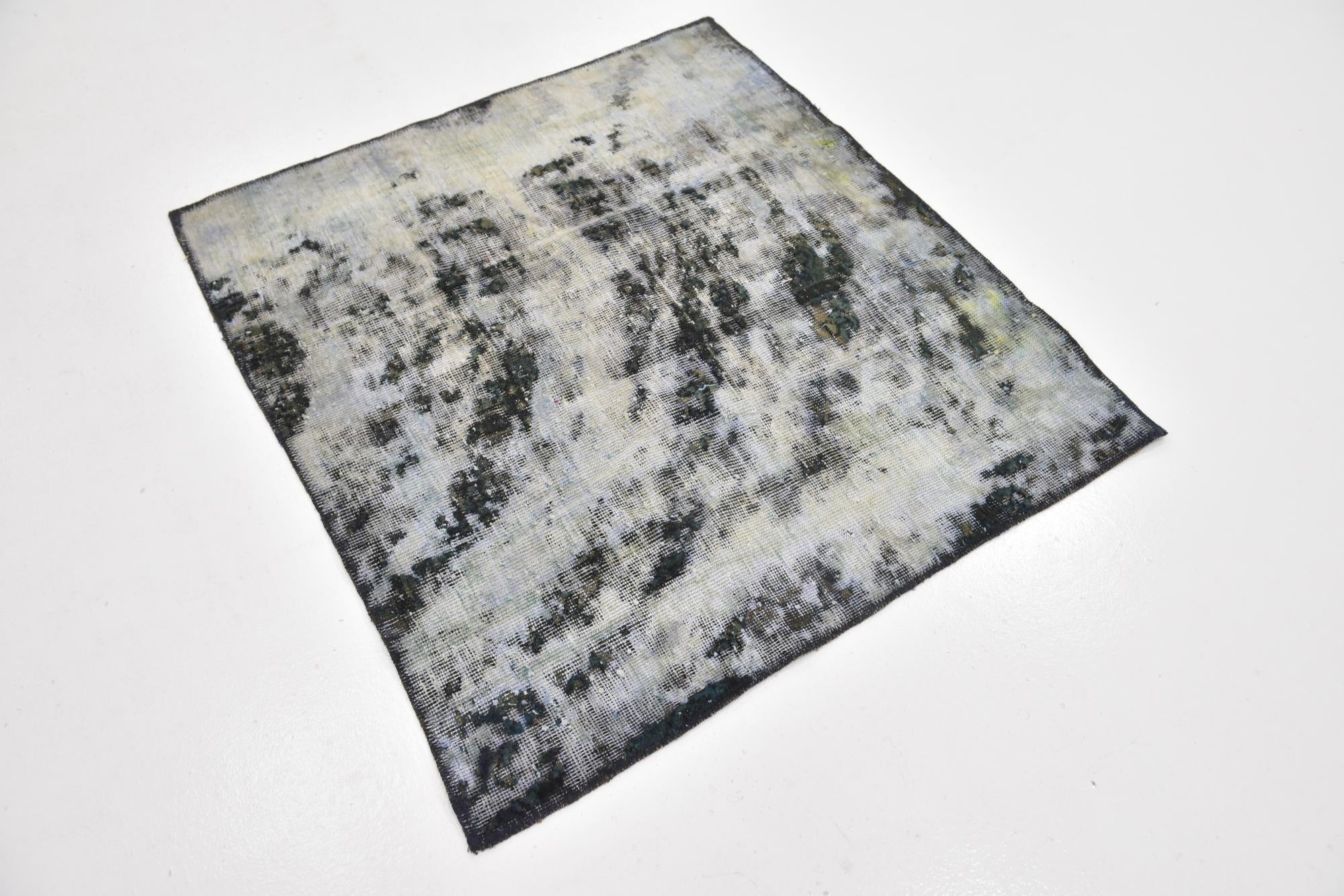 3' 8 x 4' Hand Knotted Ultra Vintage Persian Wool Square Rug