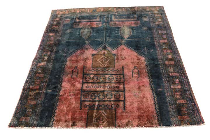 5' 3 x 5' 10 Hand Knotted Ultra Vintage Persian Wool Square Rug