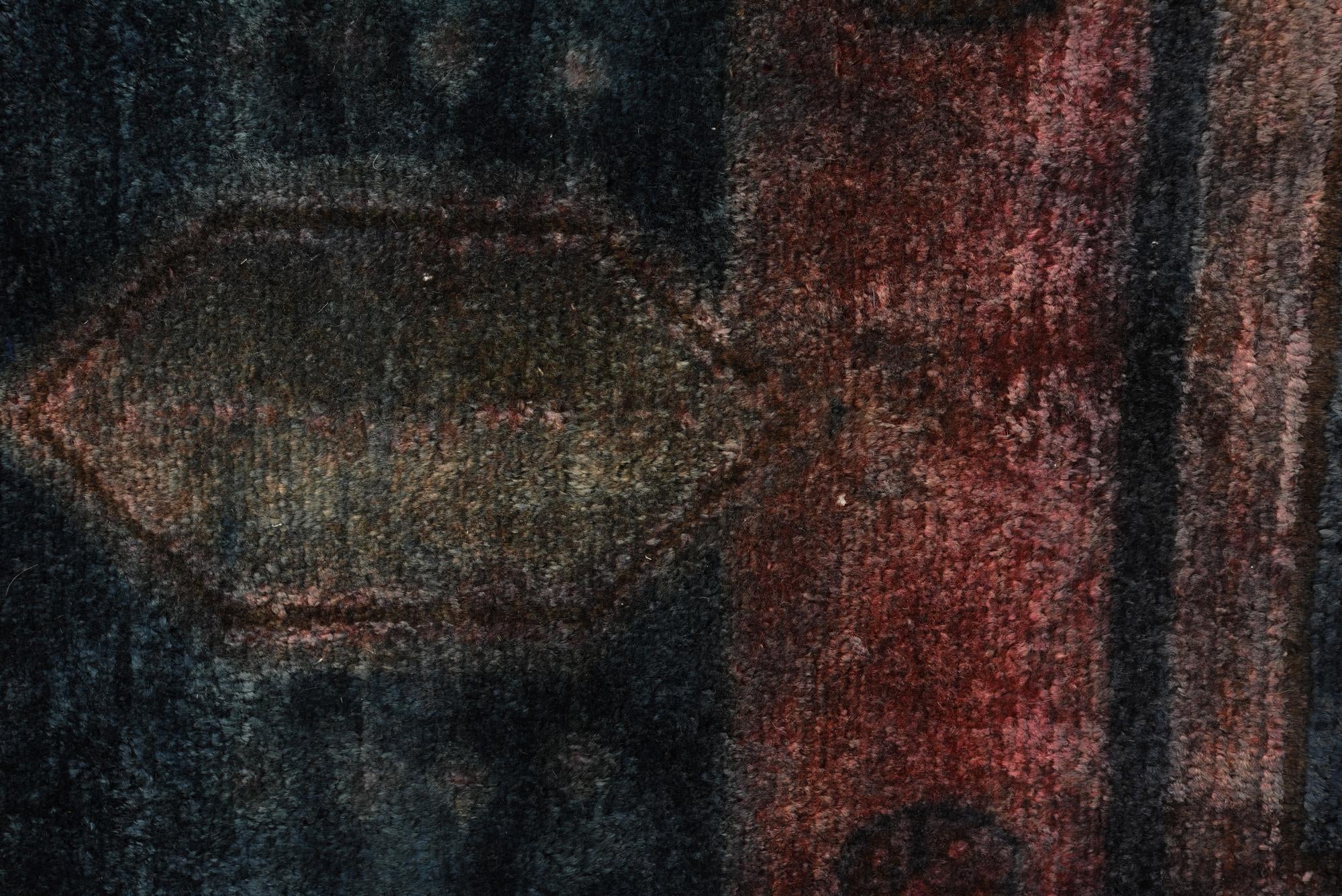 5' 3 x 5' 10 Hand Knotted Ultra Vintage Persian Wool Square Rug