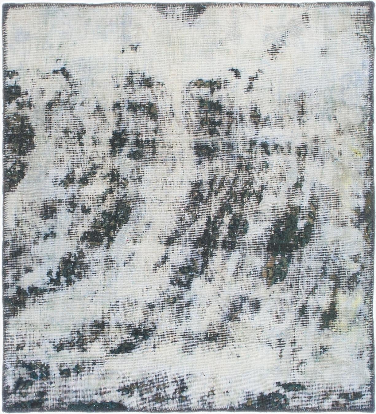 3' 8 x 4'  Hand Knotted Ultra Vintage Persian Wool Square Rug