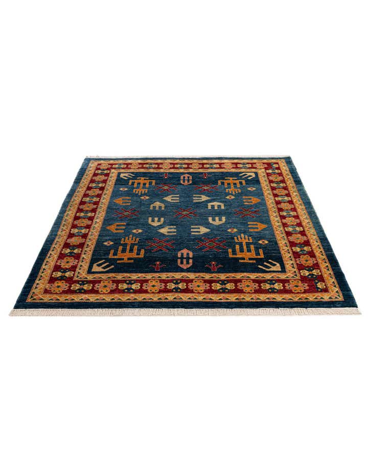 6' 8 x 6' 9 Hand Knotted Ziegler Wool Square Rug