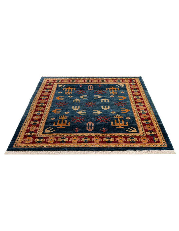 Detail image of 6' 8 x 6' 9 Hand Knotted Ziegler Wool Square Rug