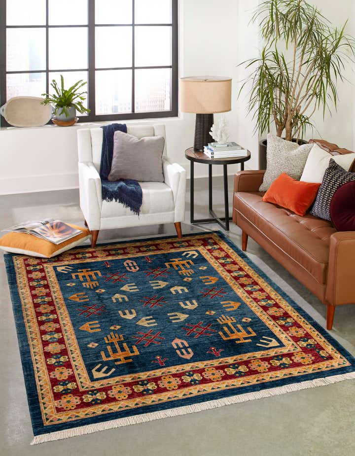 6' 8 x 6' 9 Hand Knotted Ziegler Wool Square Rug
