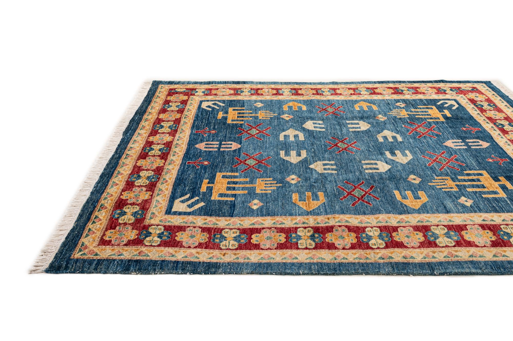 6' 8 x 6' 9 Hand Knotted Ziegler Wool Square Rug