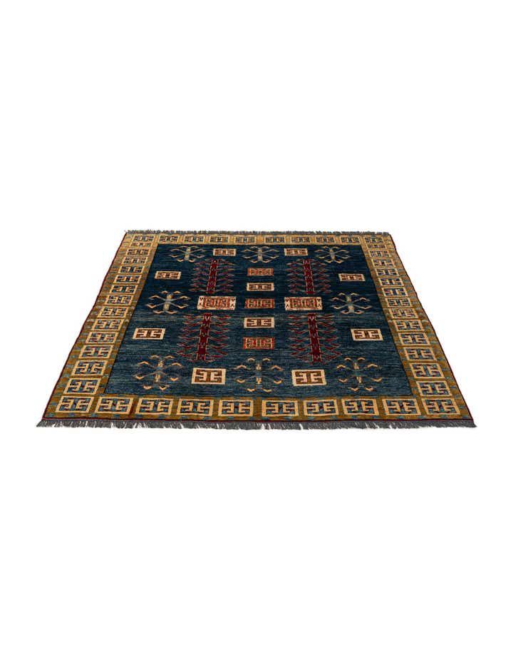 6' 3 x 6' 8 Hand Knotted Ziegler Wool Square Rug