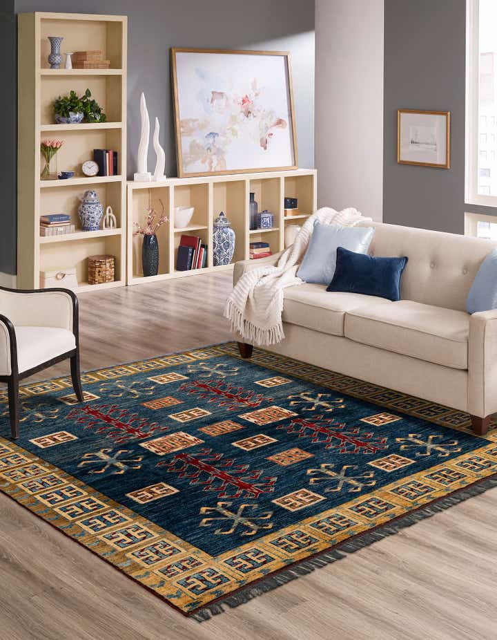 6' 3 x 6' 8 Hand Knotted Ziegler Wool Square Rug