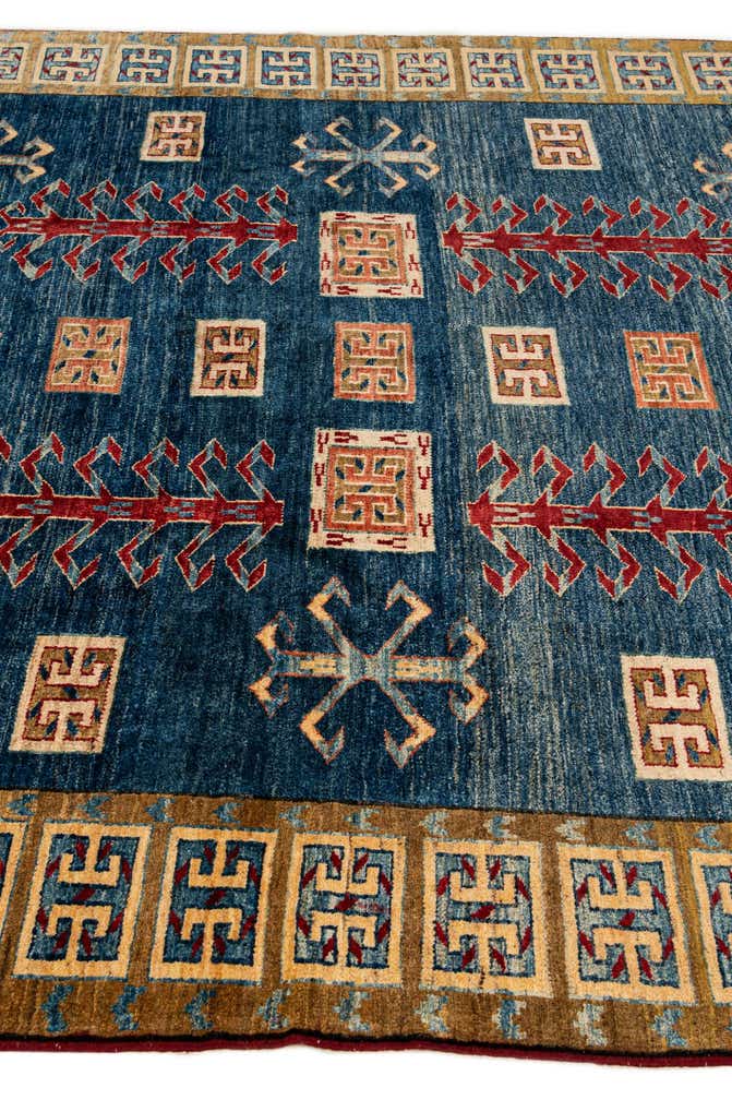 6' 3 x 6' 8 Hand Knotted Ziegler Wool Square Rug