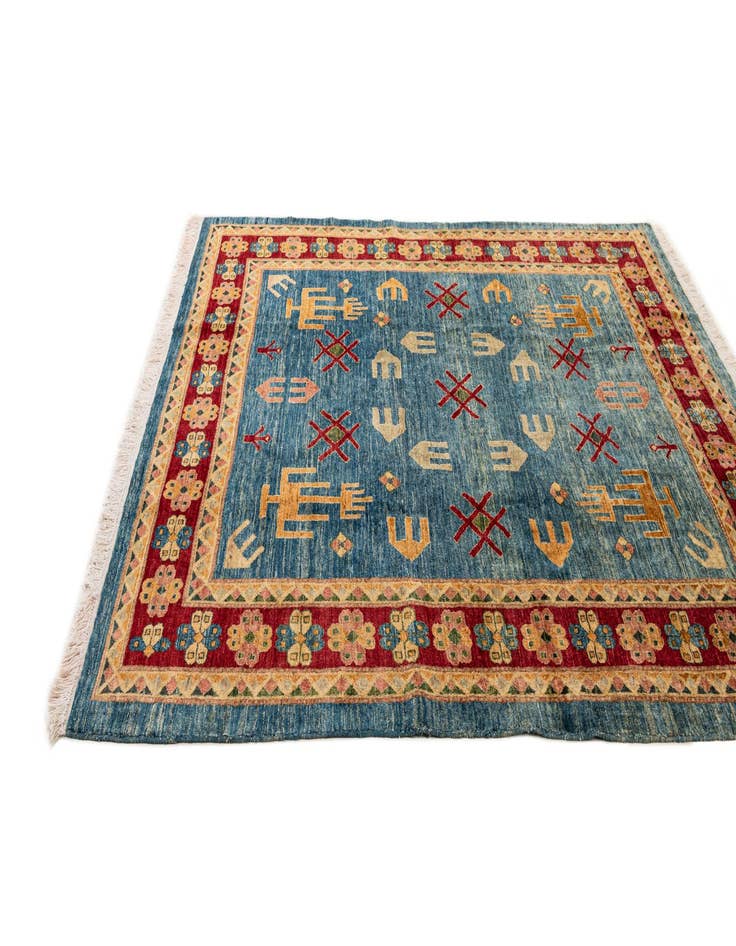 Detail image of 6' 5 x 6' 7 Hand Knotted Ziegler Wool Square Rug