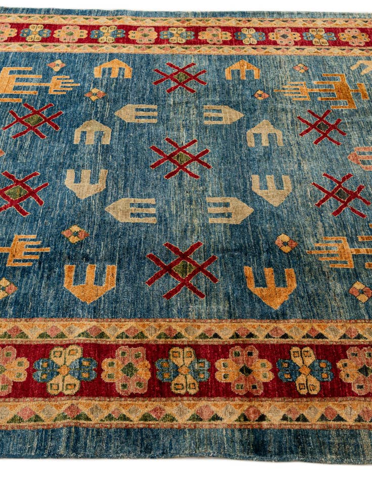 Detail image of 6' 5 x 6' 7 Hand Knotted Ziegler Wool Square Rug