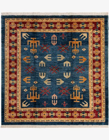 6' 8 x 6' 9 Hand Knotted Ziegler Wool Square Rug