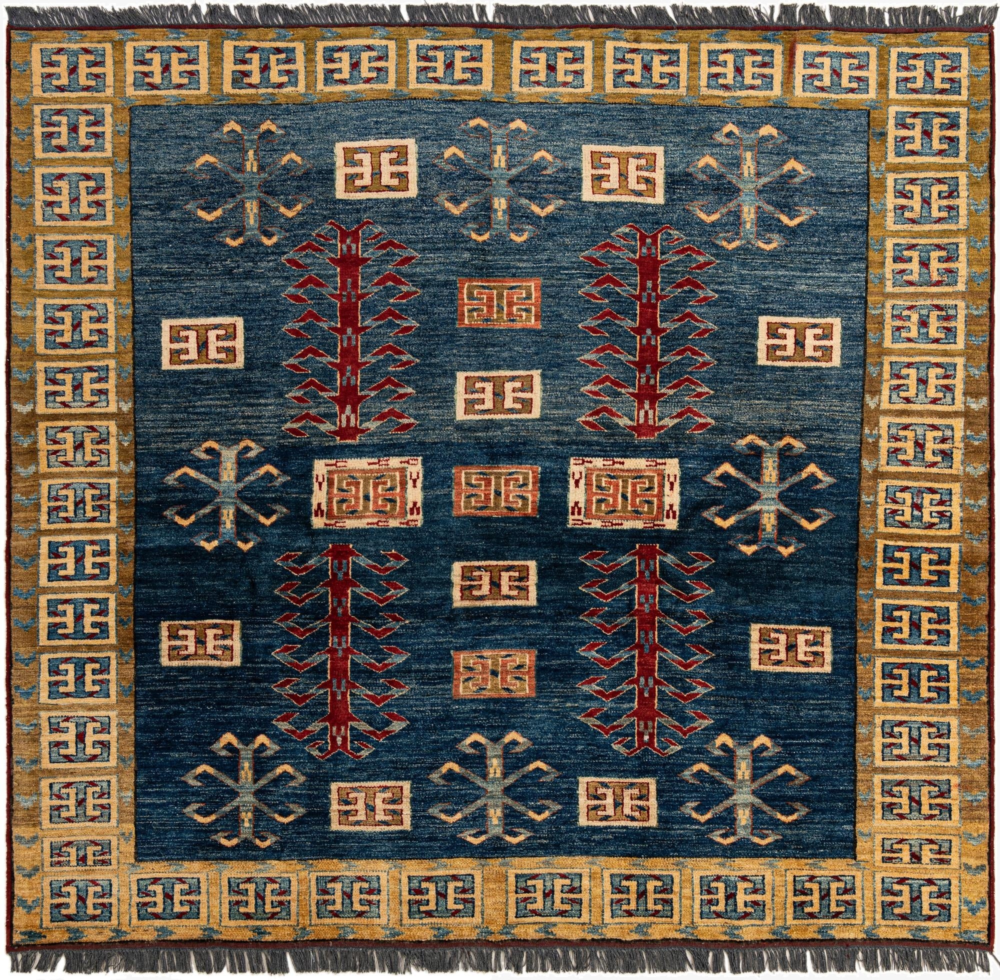 6' 3 x 6' 8  Hand Knotted Ziegler Wool Square Rug