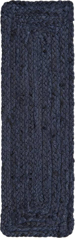 Detail image of 0' 9 x 2' 6 Hand Woven Braided Jute Stair Rug