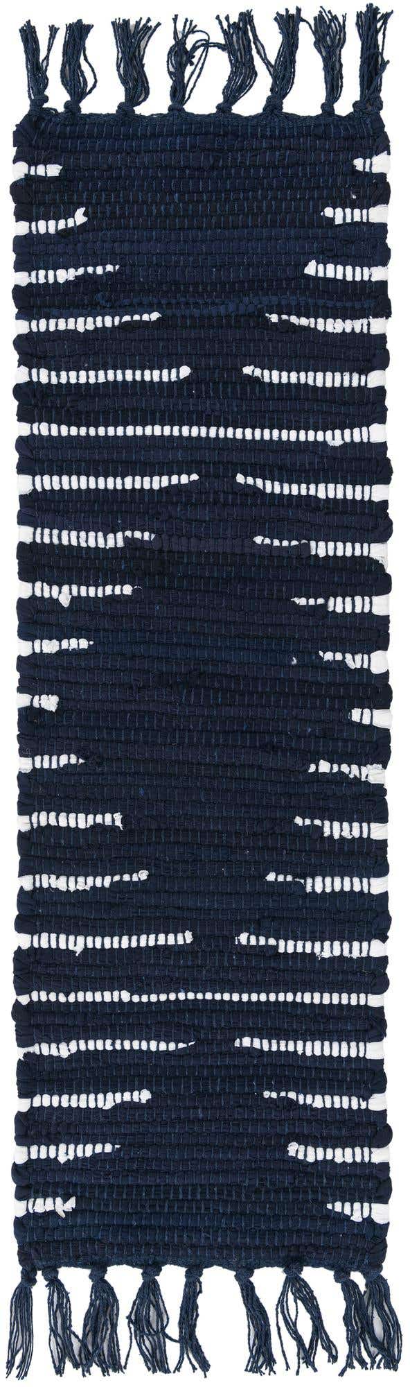 0' 9 x 2' 6 Hand Woven Chindi Cotton Stair Rug