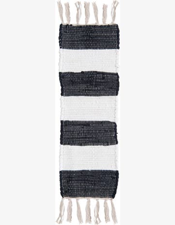 0' 9 x 2' 6 Hand Woven Chindi Rag Stair Rug